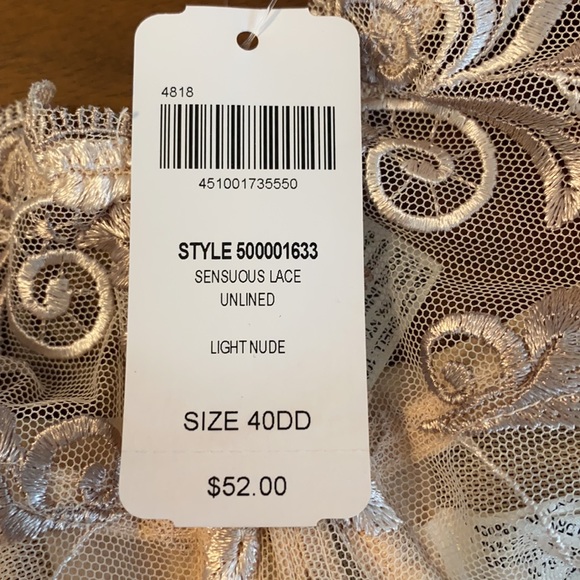 NWT Soma Sensuous Lace Underwire Bra 40DD …. Very pretty! - Picture 10 of 10